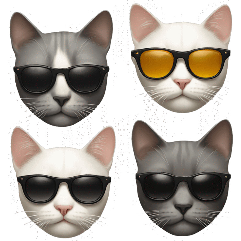 6 cool cats wearing sunglasses emoji