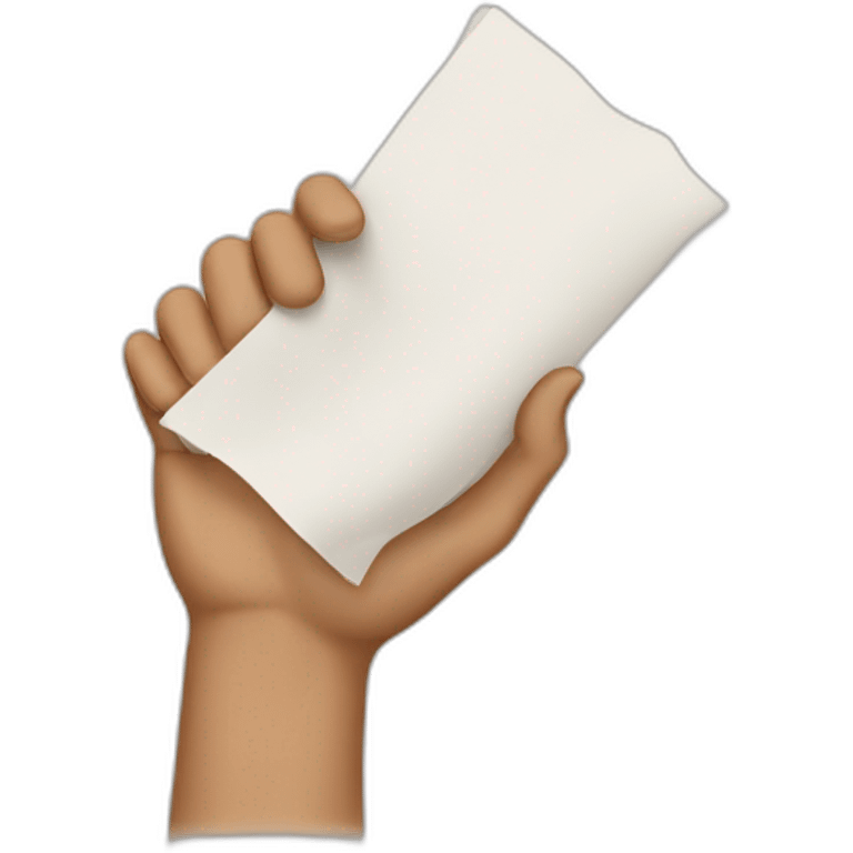 hand with sheet of paper emoji