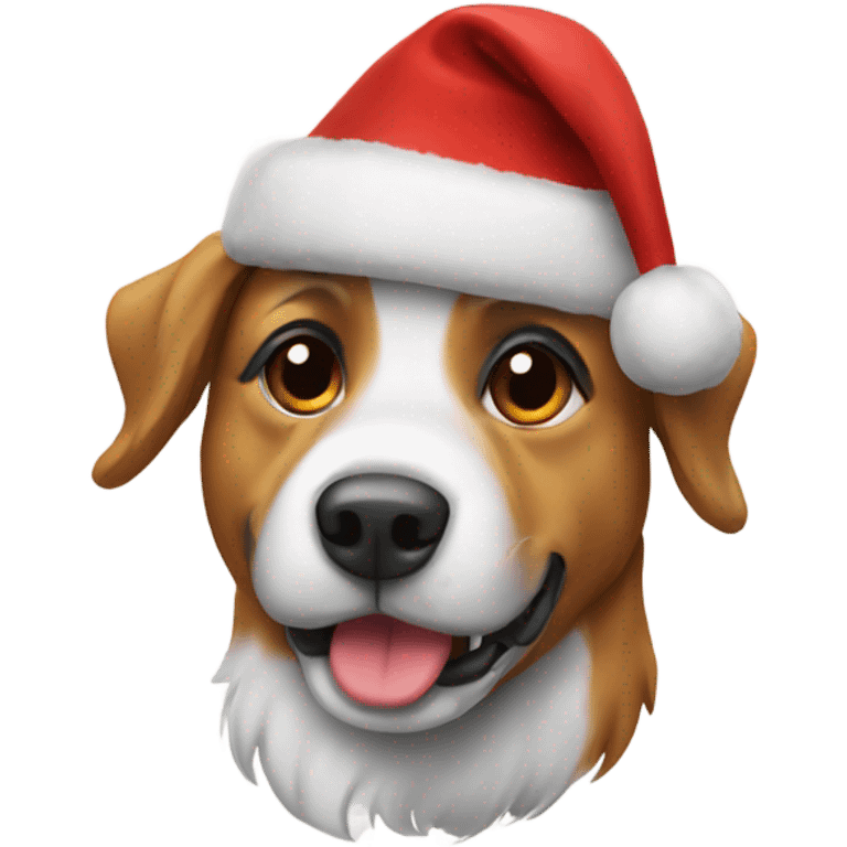 Dog in a Christmas hat  emoji