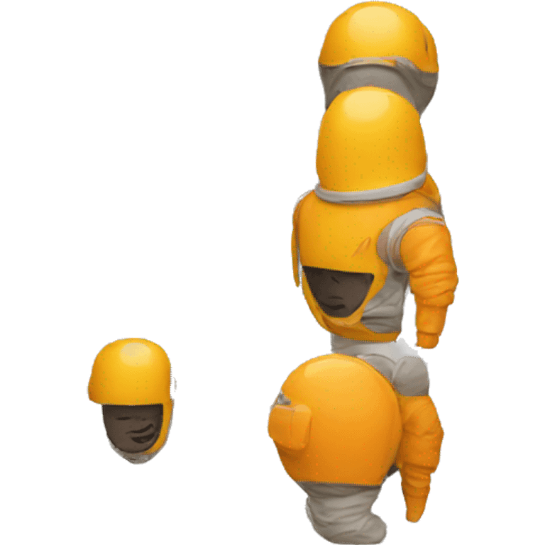 Astronaut with no face wearing orange outfit and yellow visor  emoji