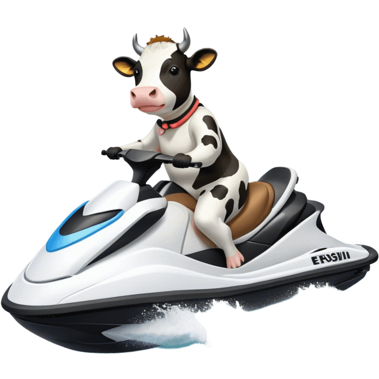 Cow on jetski emoji