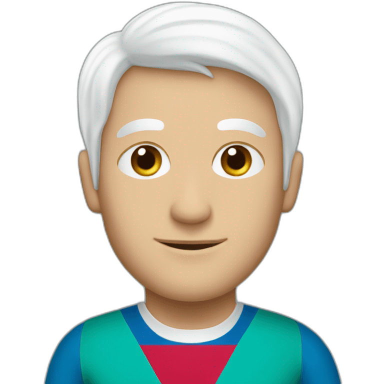 White hair man behind azerbaijan flag emoji