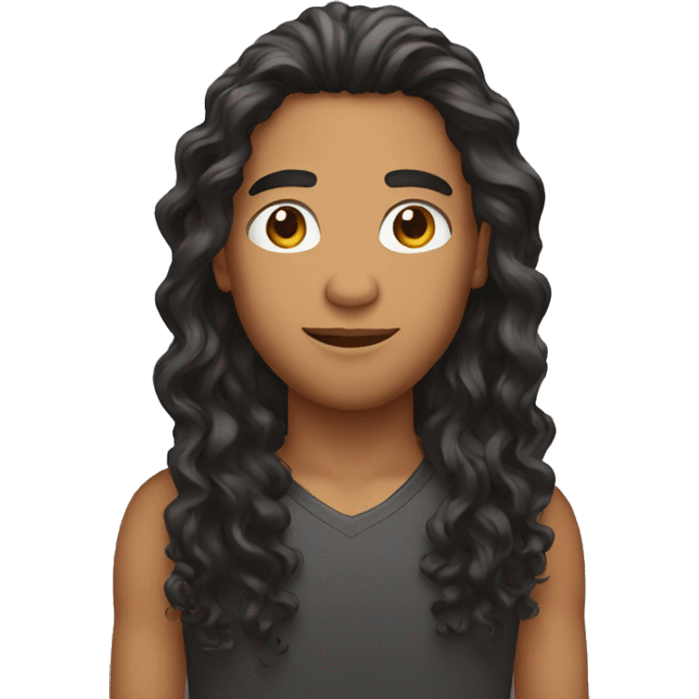 latino with long curly hair emoji