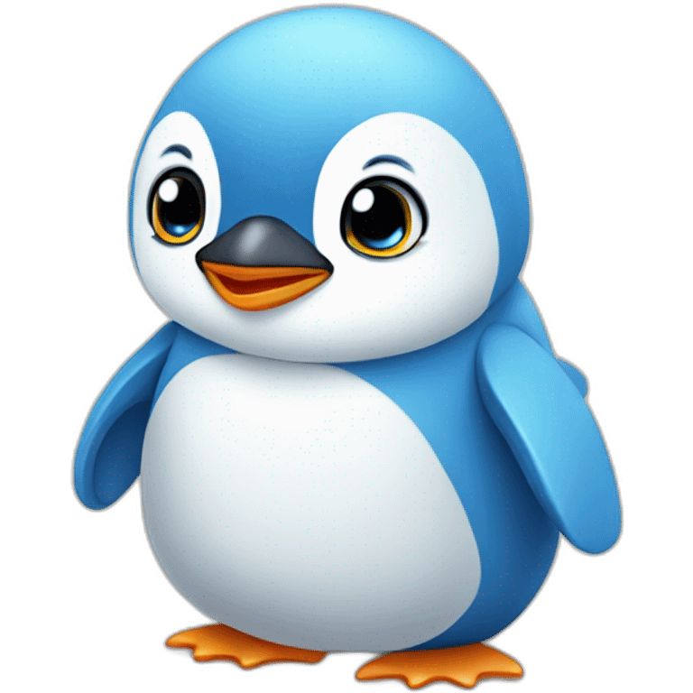 cute blue baby penguin emoji