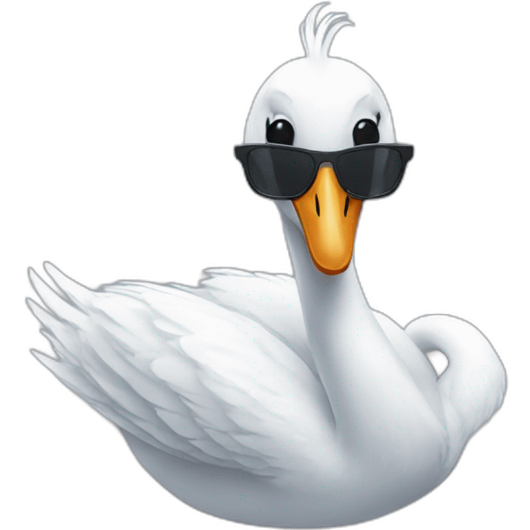 Swan with sunglasses emoji