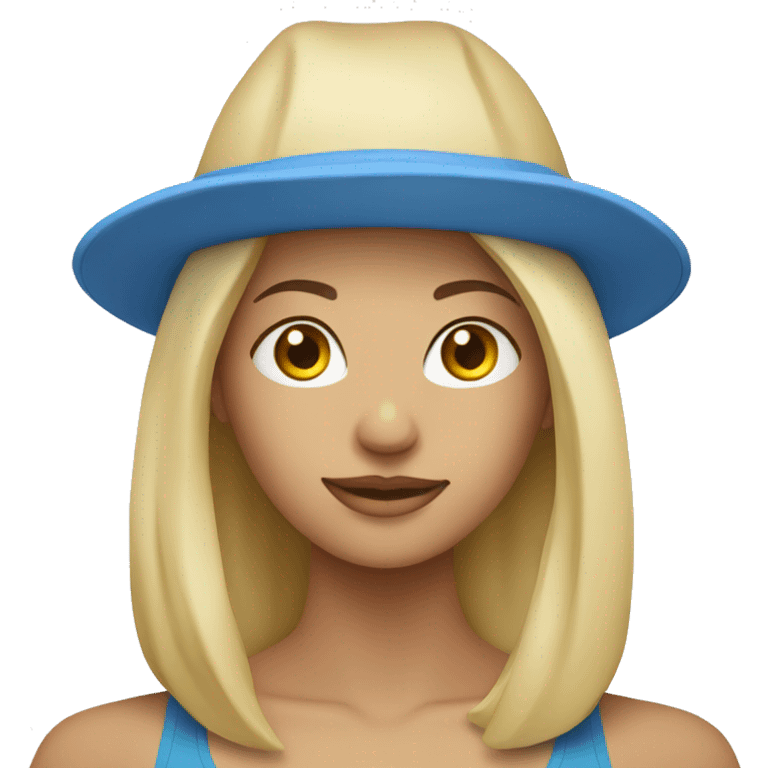 Yoga blonde with blue hat emoji