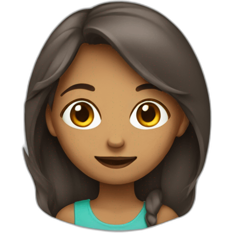 Fille chatain emoji