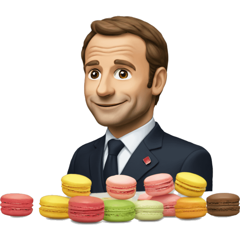 Macron mange des macarons  emoji