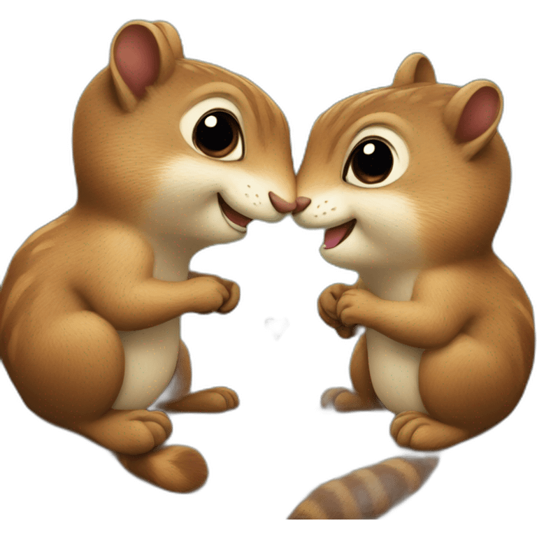 2 squirels in love emoji