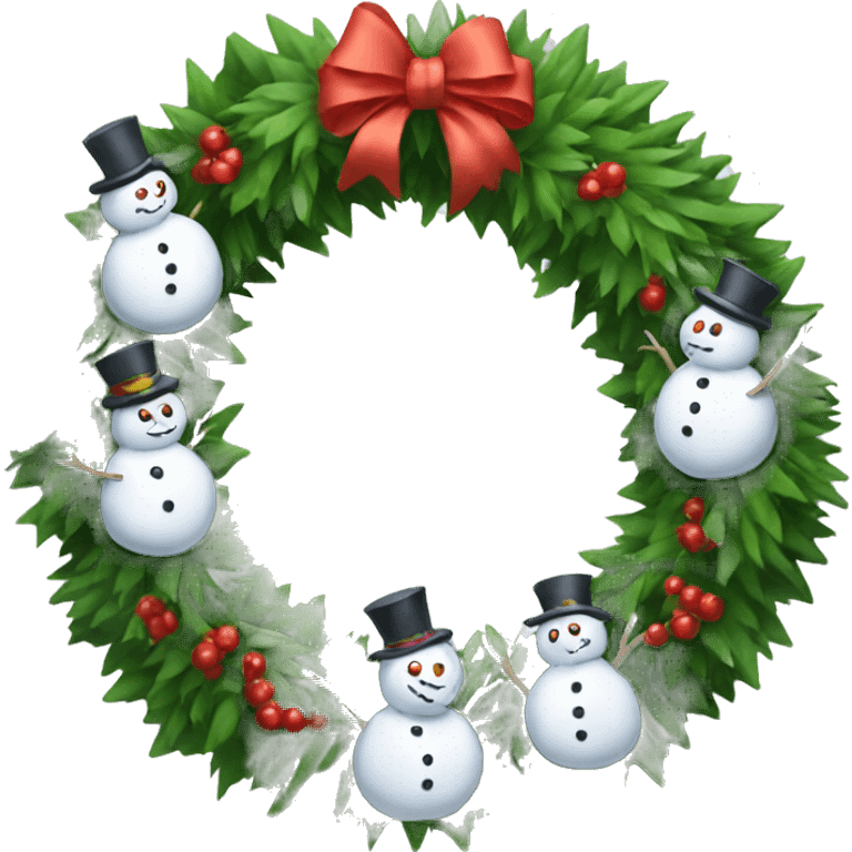 Wreath of snowmen emoji