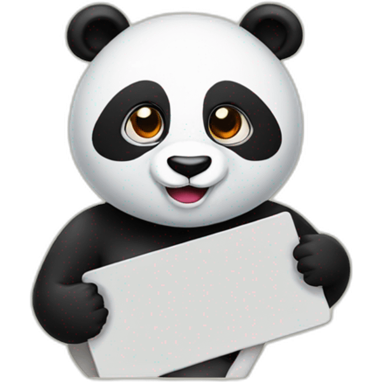 Panda holding a sign that says raid emoji