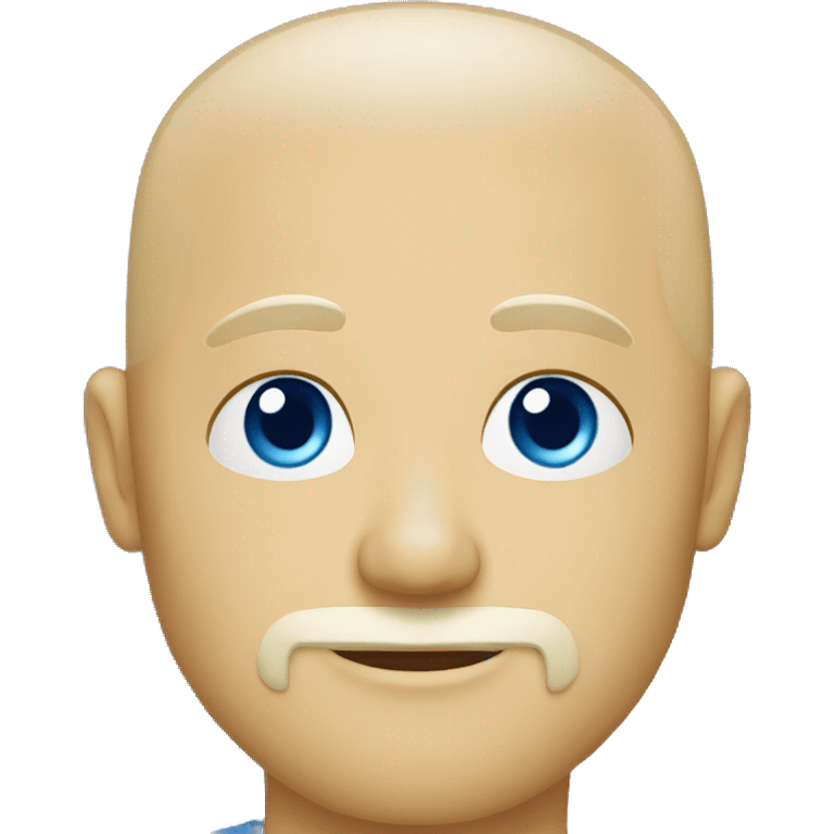 Bald man with blue eyes and trimmed blonde beard emoji