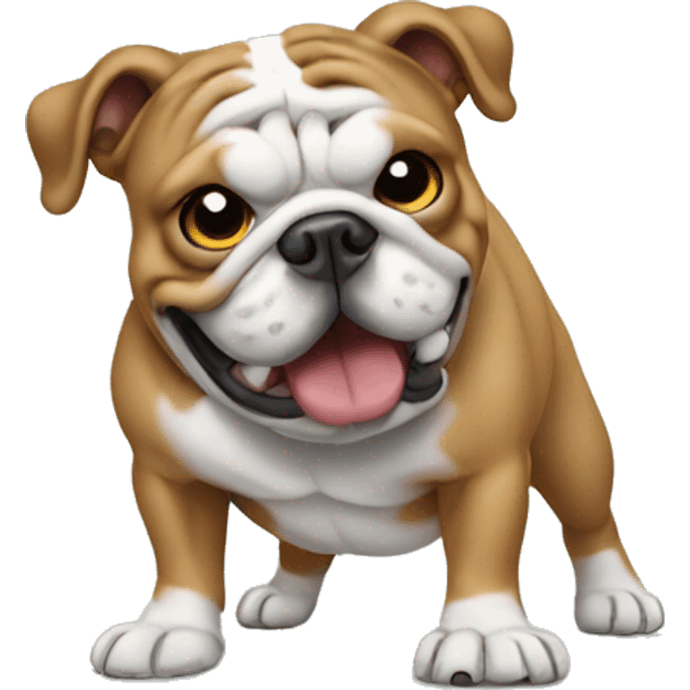 standing English bulldog dabbing emoji