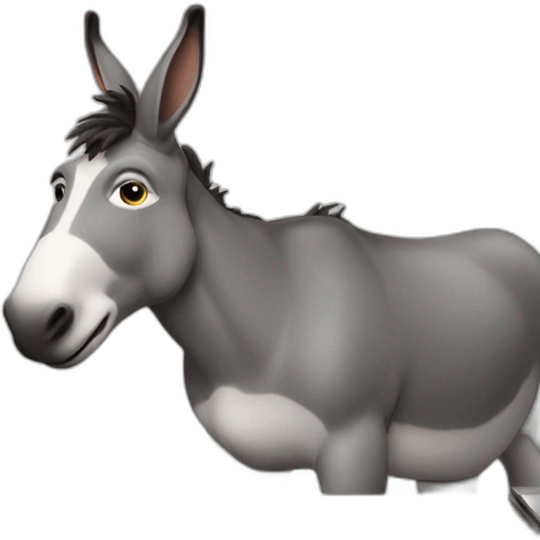 The donkey works at the computer emoji