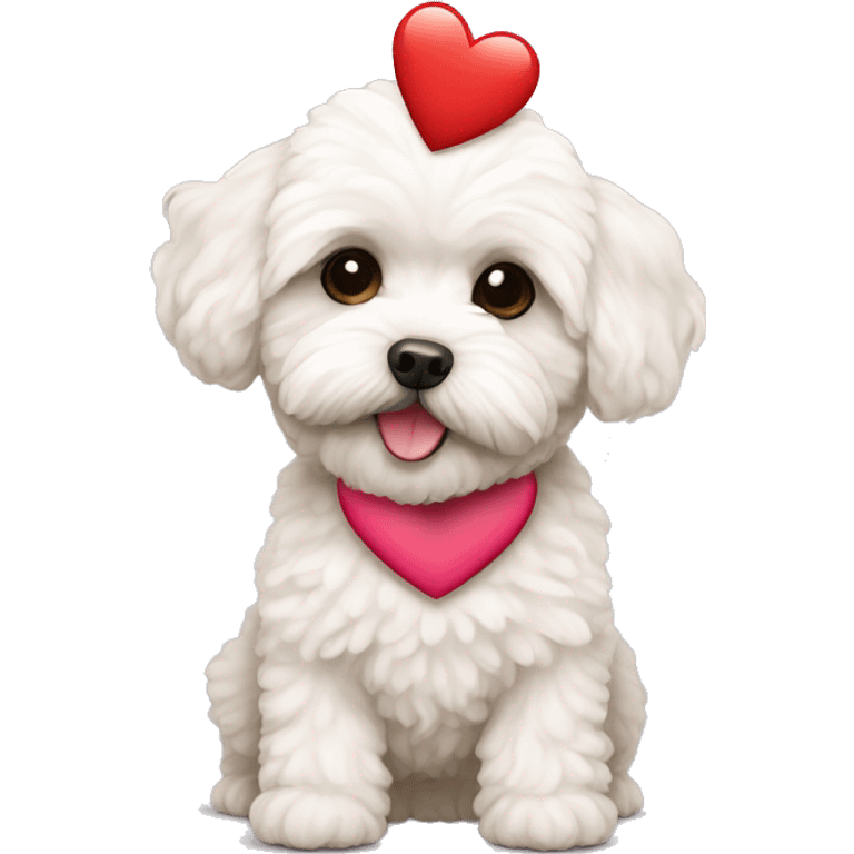 Maltipoo with heart  emoji