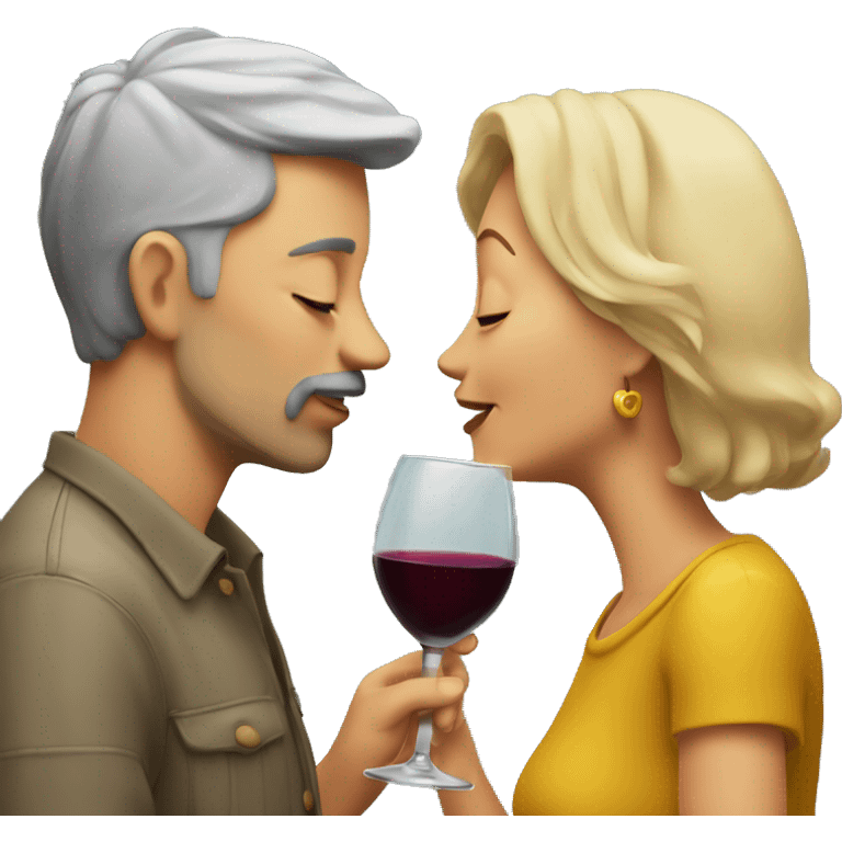 Mom dad wine mustard kiss emoji