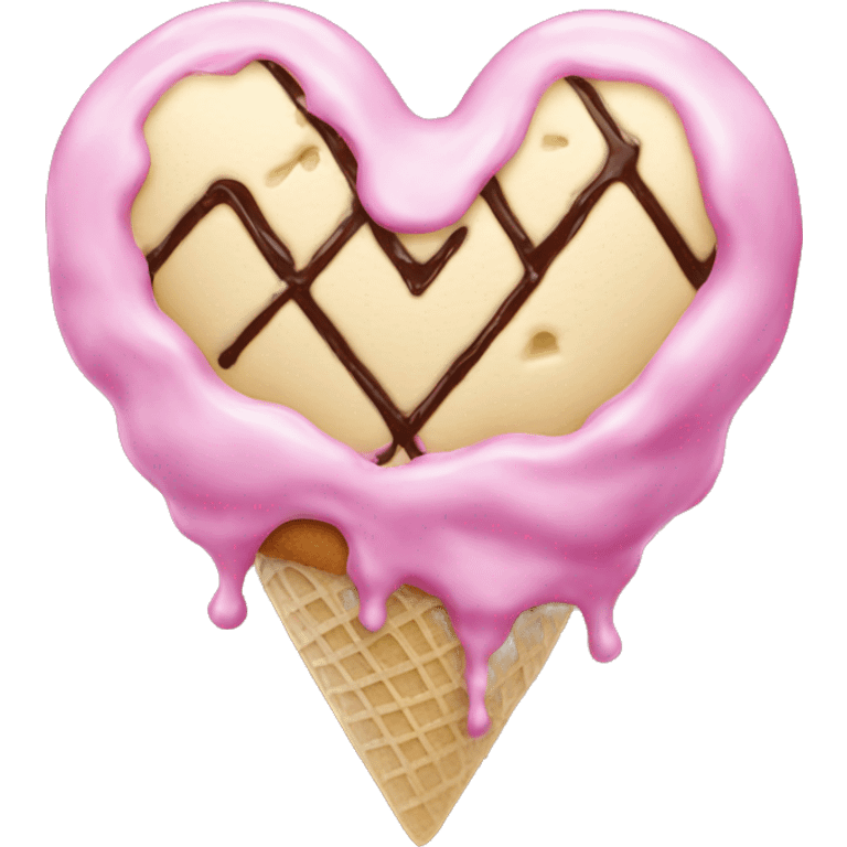 Heart made of ice cream emoji