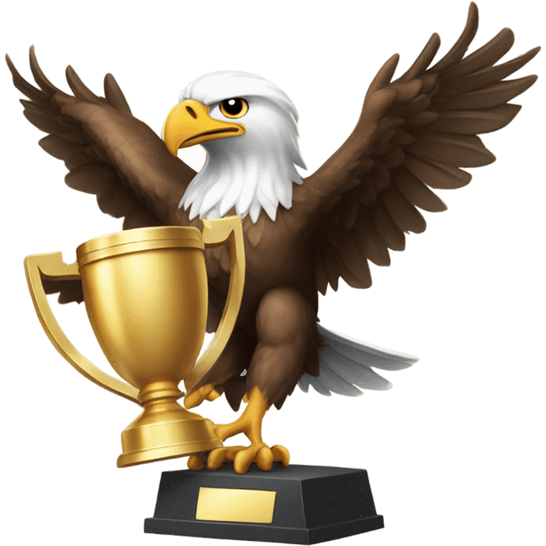 Eagle flying with a trophy  emoji