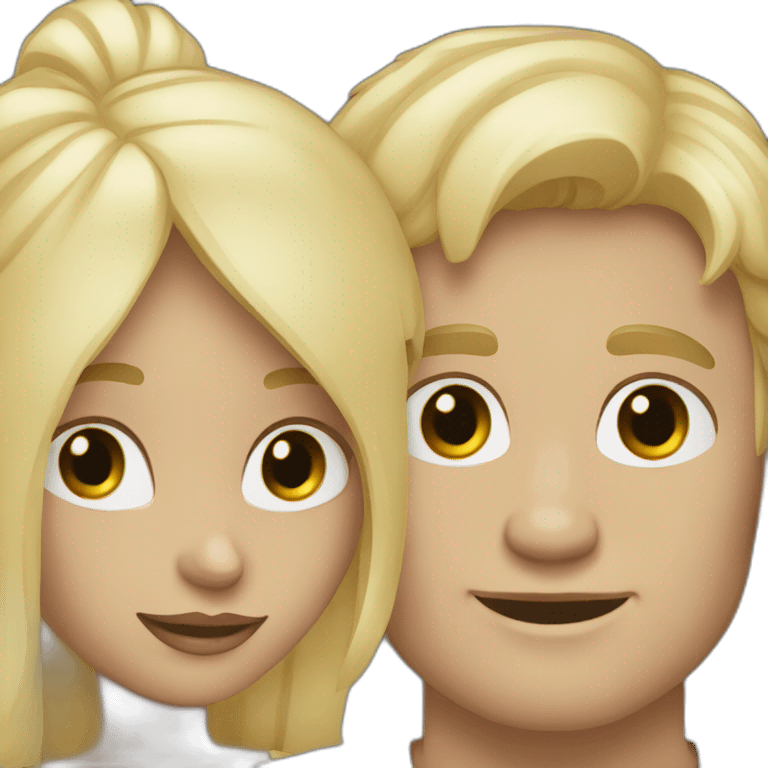 Femme blonde et homme noir  emoji