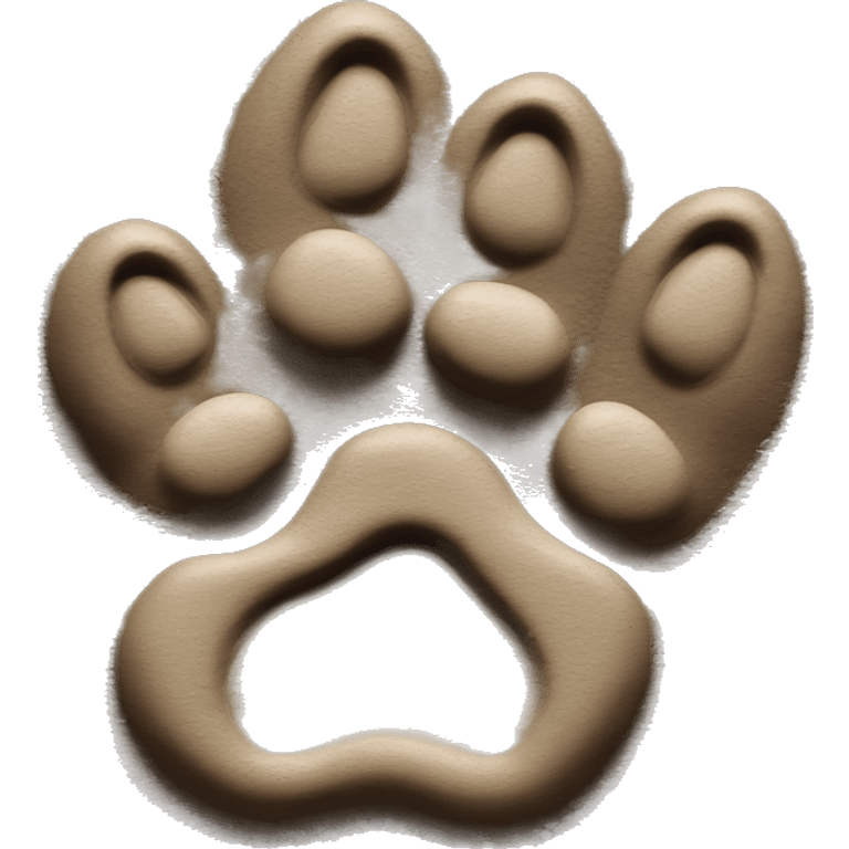 dog paw imprint in mud emoji