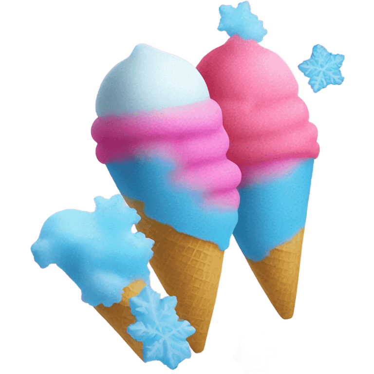 Pink and blue snow cone  emoji