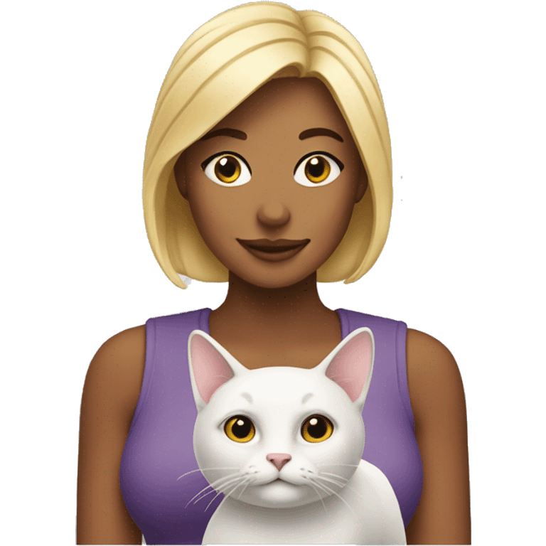 Macy with a cat emoji