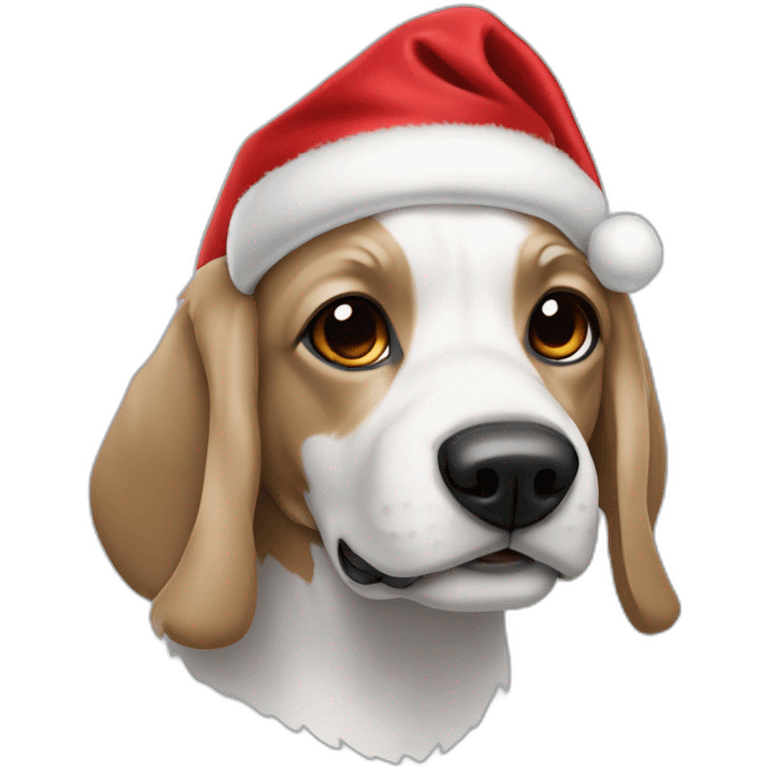 pocket pointer dog with santa claus cloth emoji