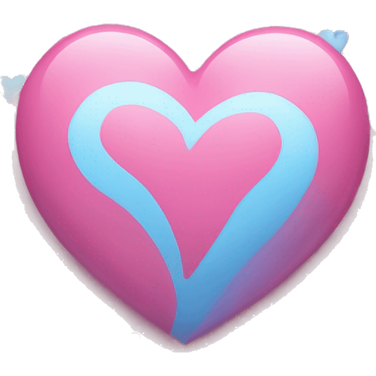 Heart pink with heart blue emoji