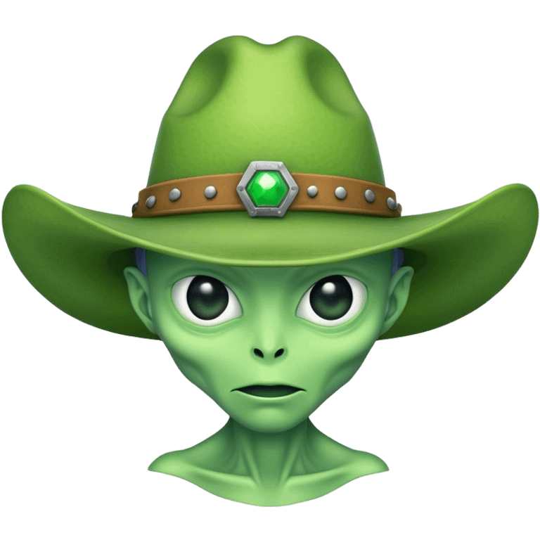 Alien wearing a cowboy hat emoji