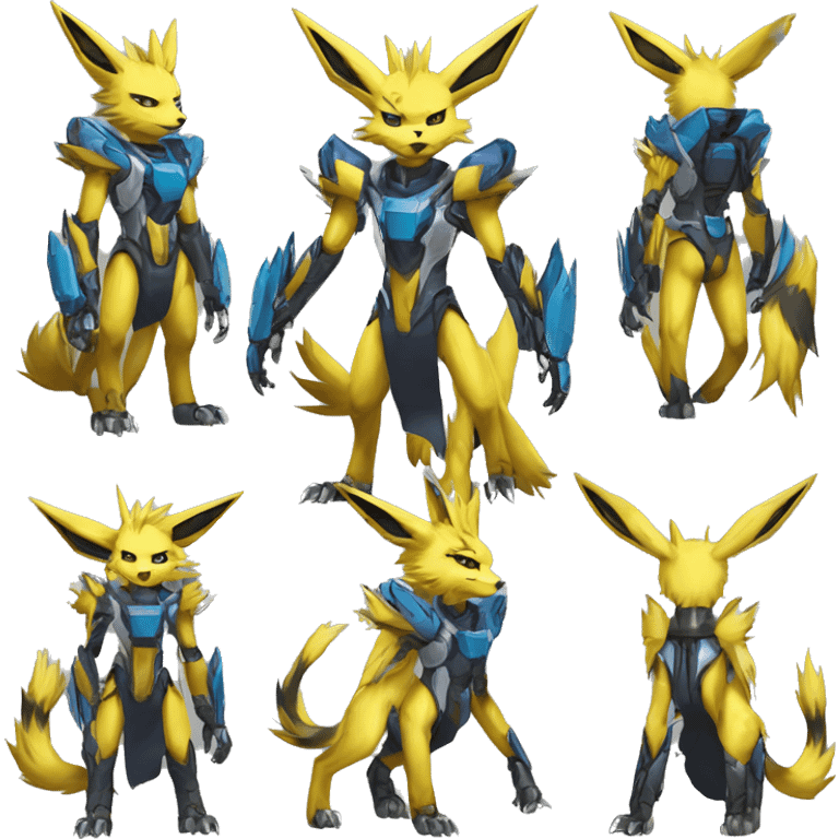 Renamon-Jolteon-Zeraora-mecha full body emoji