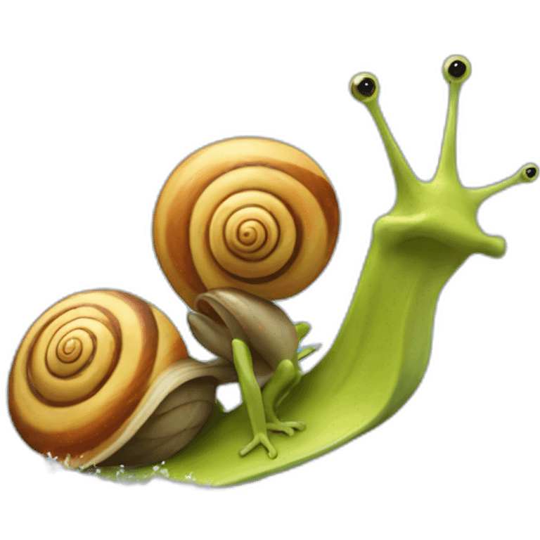 snail surfing emoji