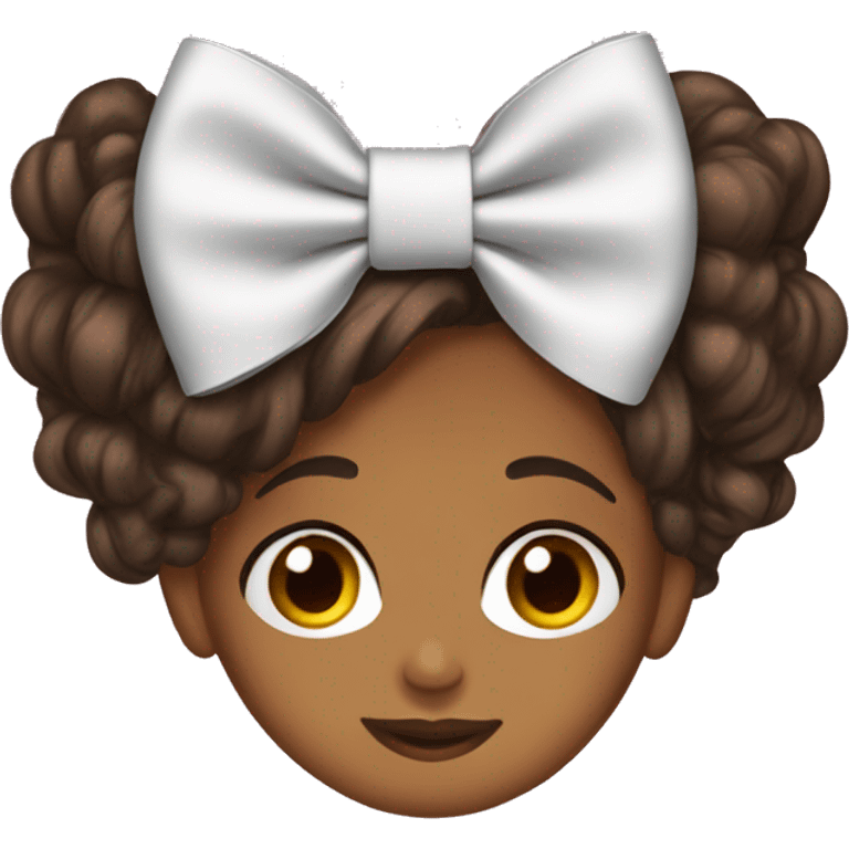 Brown girl hair bow emoji