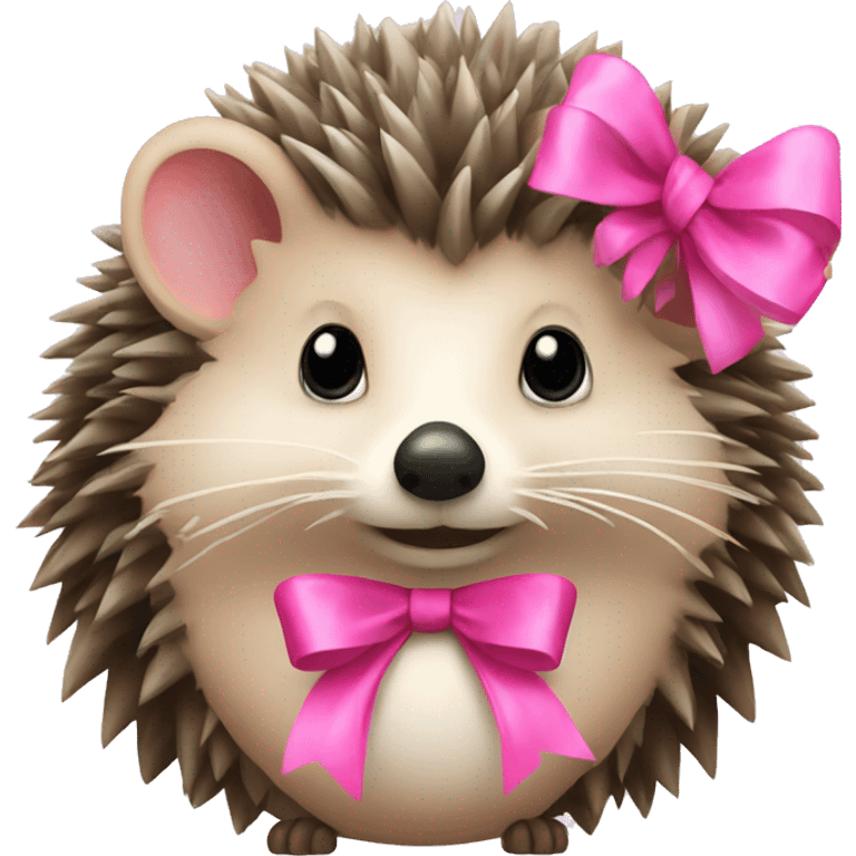 hedgehog with a pink bow emoji