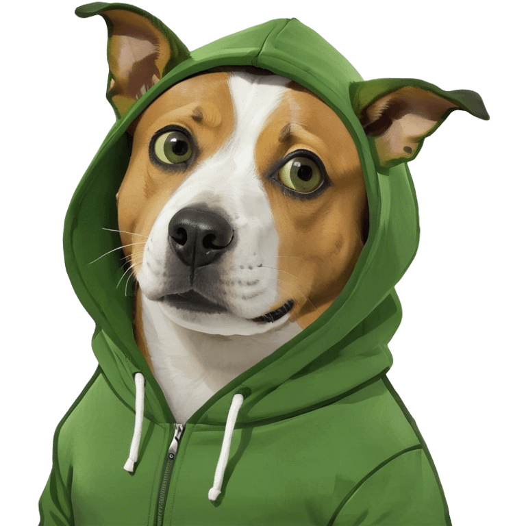 Dog wearing a hoodie emoji