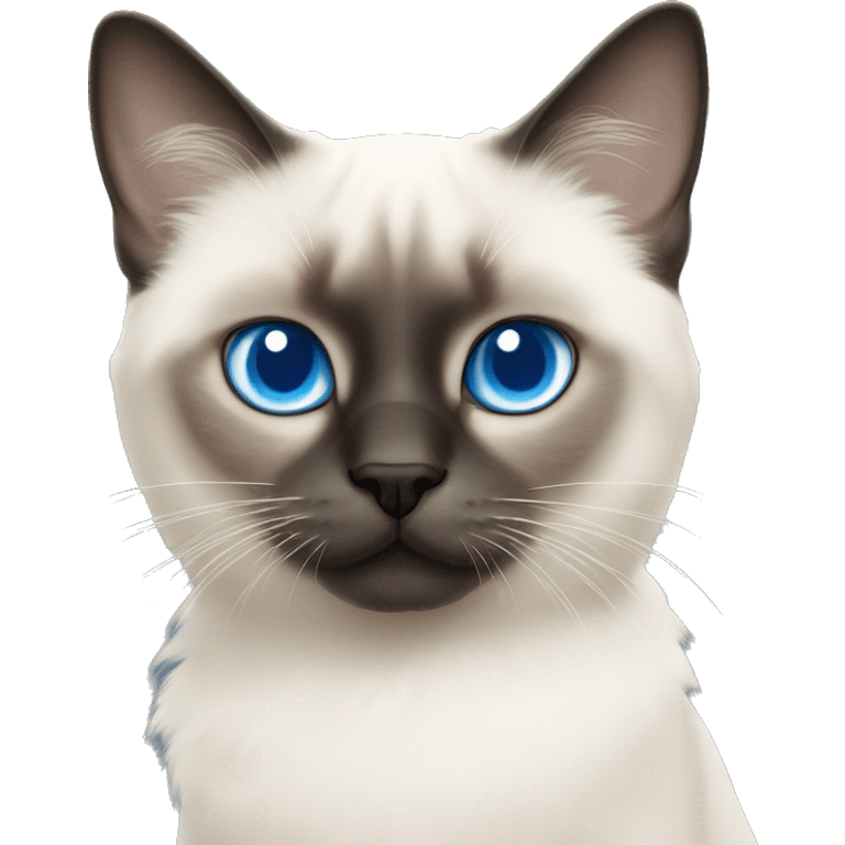 Fluffy white Siamese with blue eyes  emoji