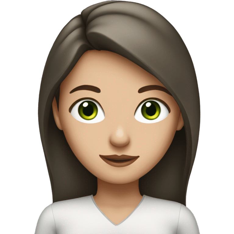 brunette girl with green eyes in working  emoji