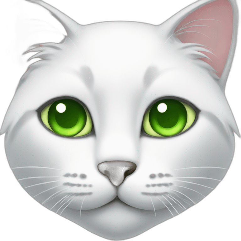 white Cat green eyes christmas emoji