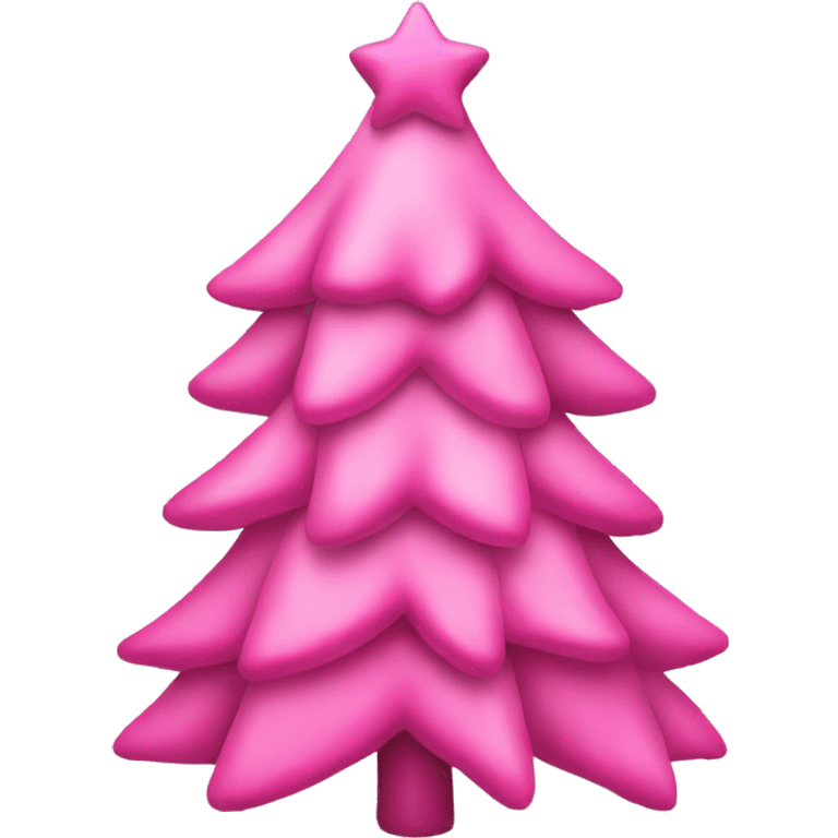 Pink Christmas tree with bows emoji