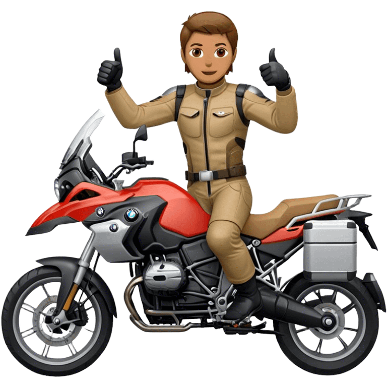 bmw gs 1200 rider giving a thumbs up emoji