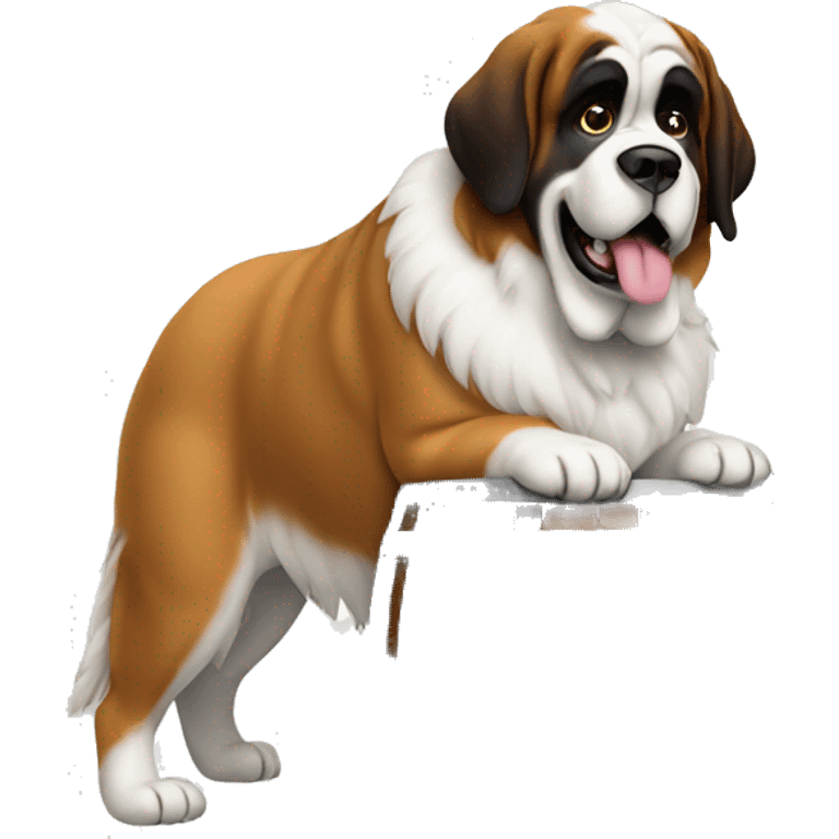 St Bernard with barrel emoji