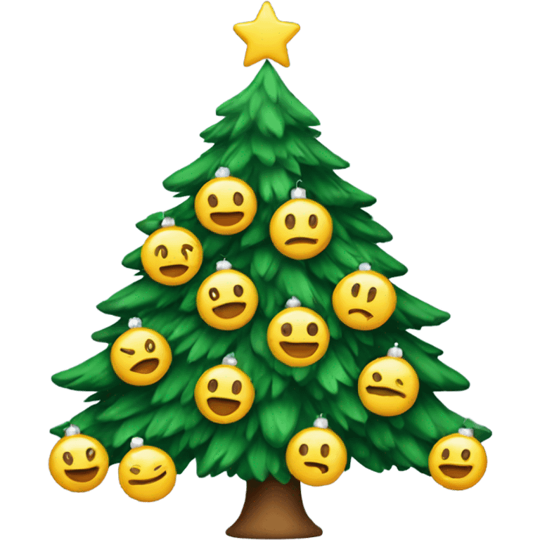 A Christmas tree that says besties  emoji