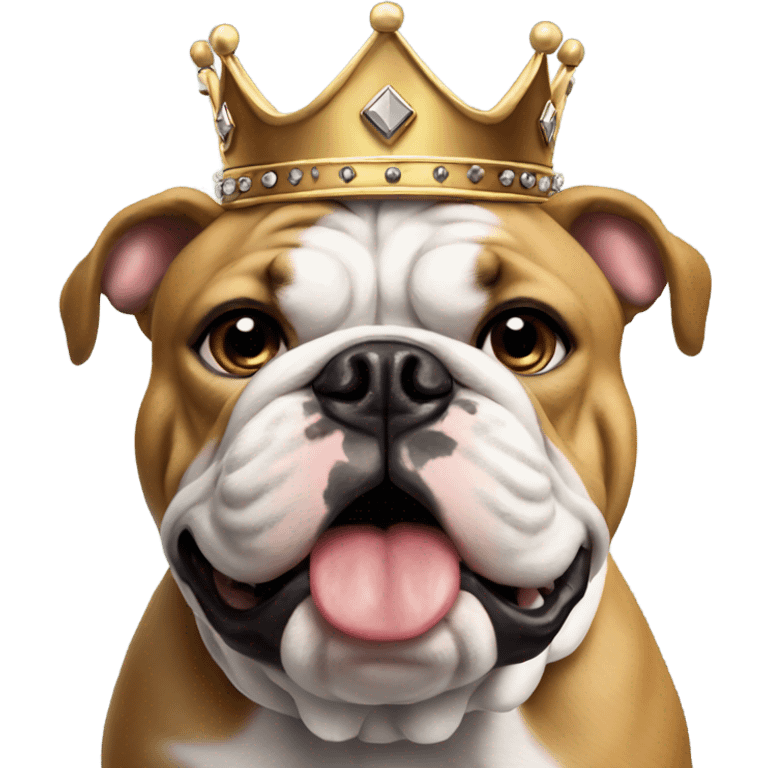 Bulldog with crown emoji