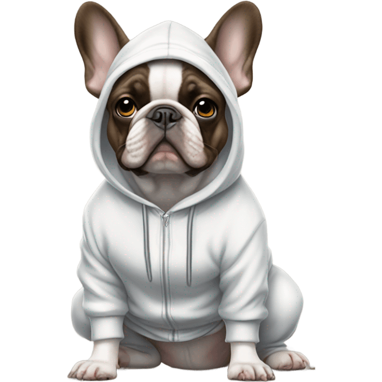 French bulldog with baggy pants and hoodie emoji