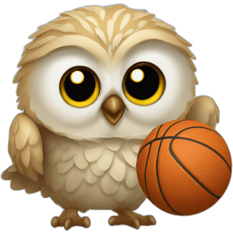 Owlet playing basketball emoji