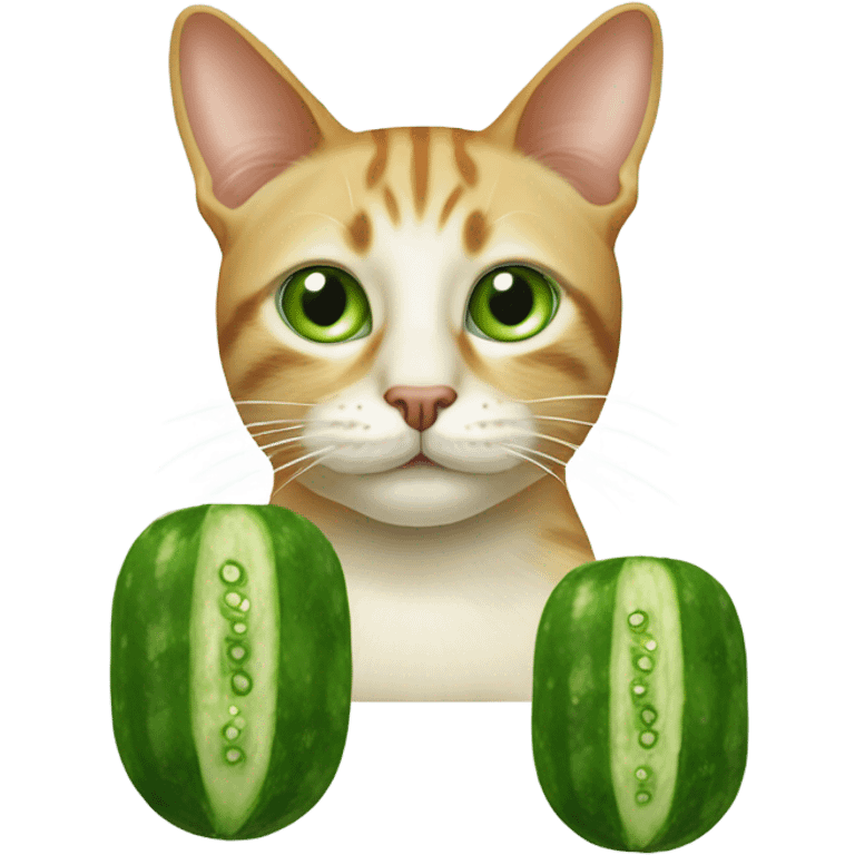 Cat made of cucumbers  emoji