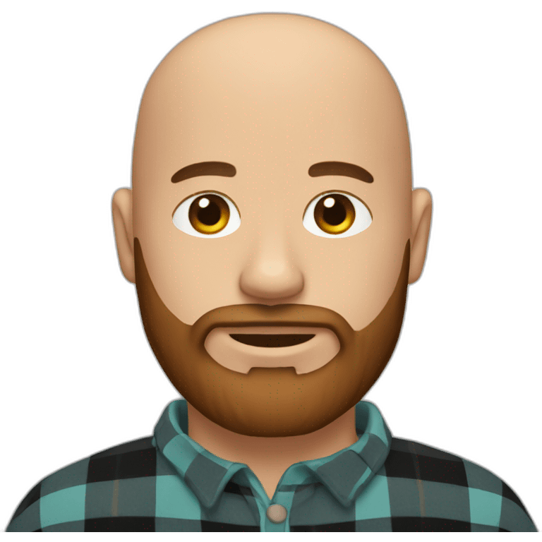 bald bearded red and black flannel emoji