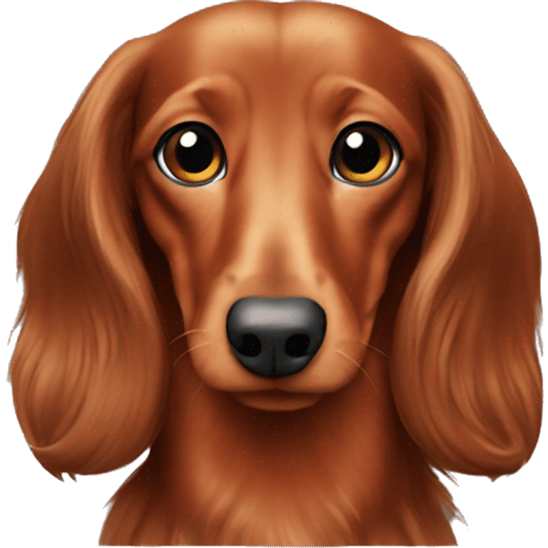 Red miniature long haired dachshund  emoji