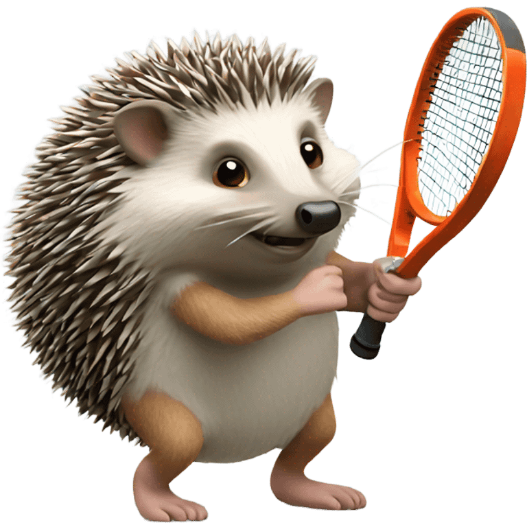 Hedgehog playing tennis emoji