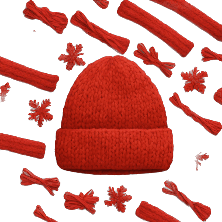 Red knit winter hat no person emoji