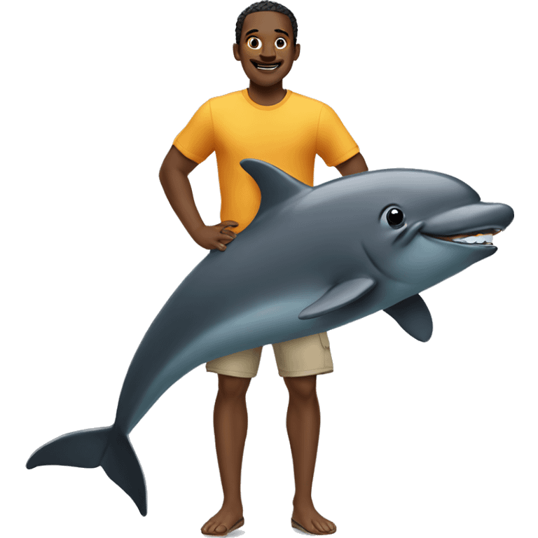 Black man on a dolfin  emoji